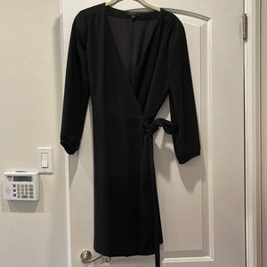J .Crew black wrap dress. Lined. Size 4.
